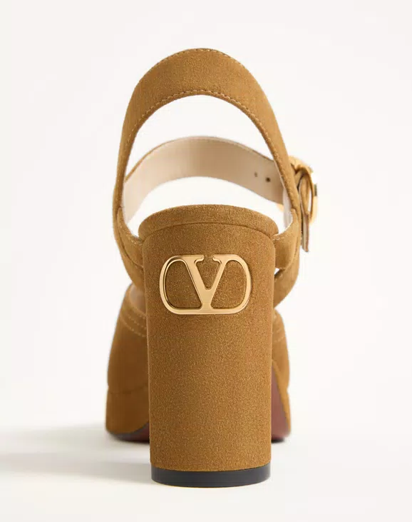 Valentino Fawcette Platform Crust Leather Sandal 100Mm - Image 2